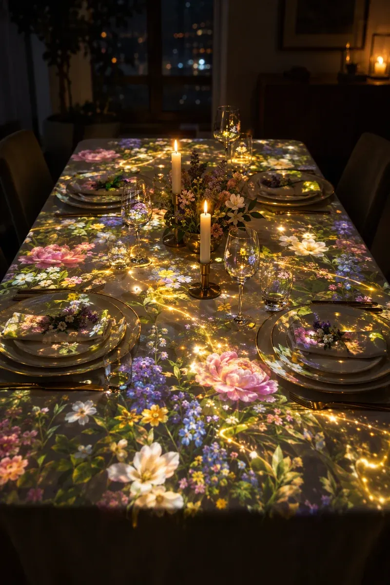 Dinner table: A table that blooms