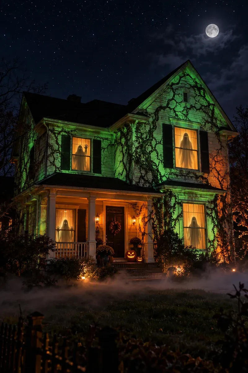 Haunted Facade projection mapping template